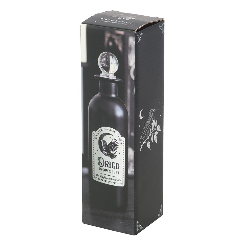 Dried Crow's Feet Glass Potion Bottle